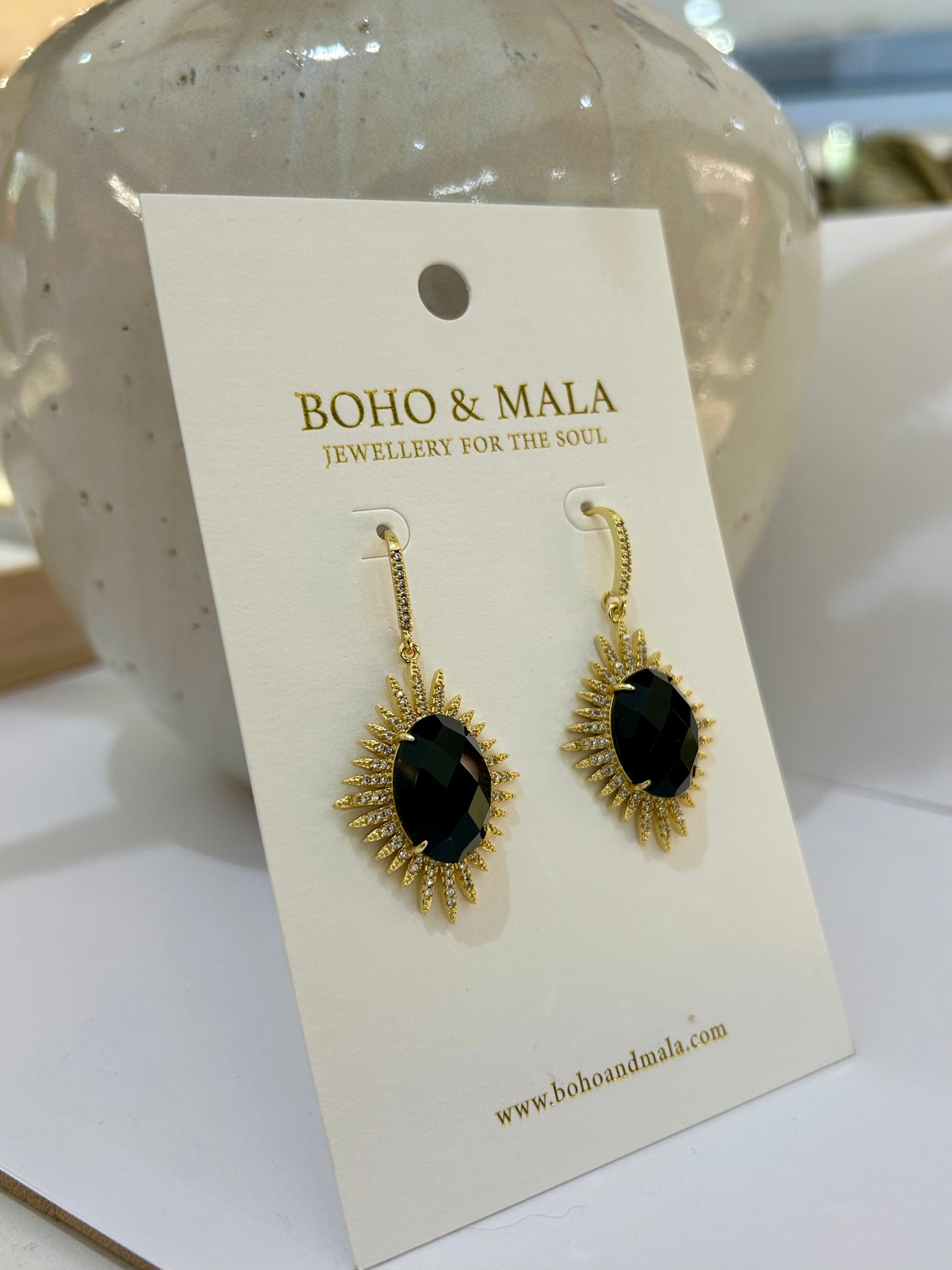 
                  
                    Black Obsidian Astra Earrings
                  
                