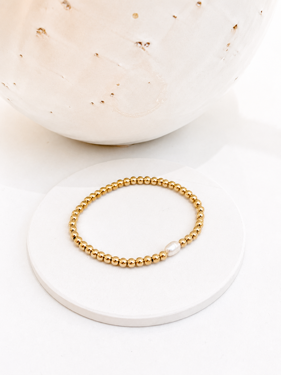 
                  
                    Gold Bead Freshwater Pearl Bracelet
                  
                