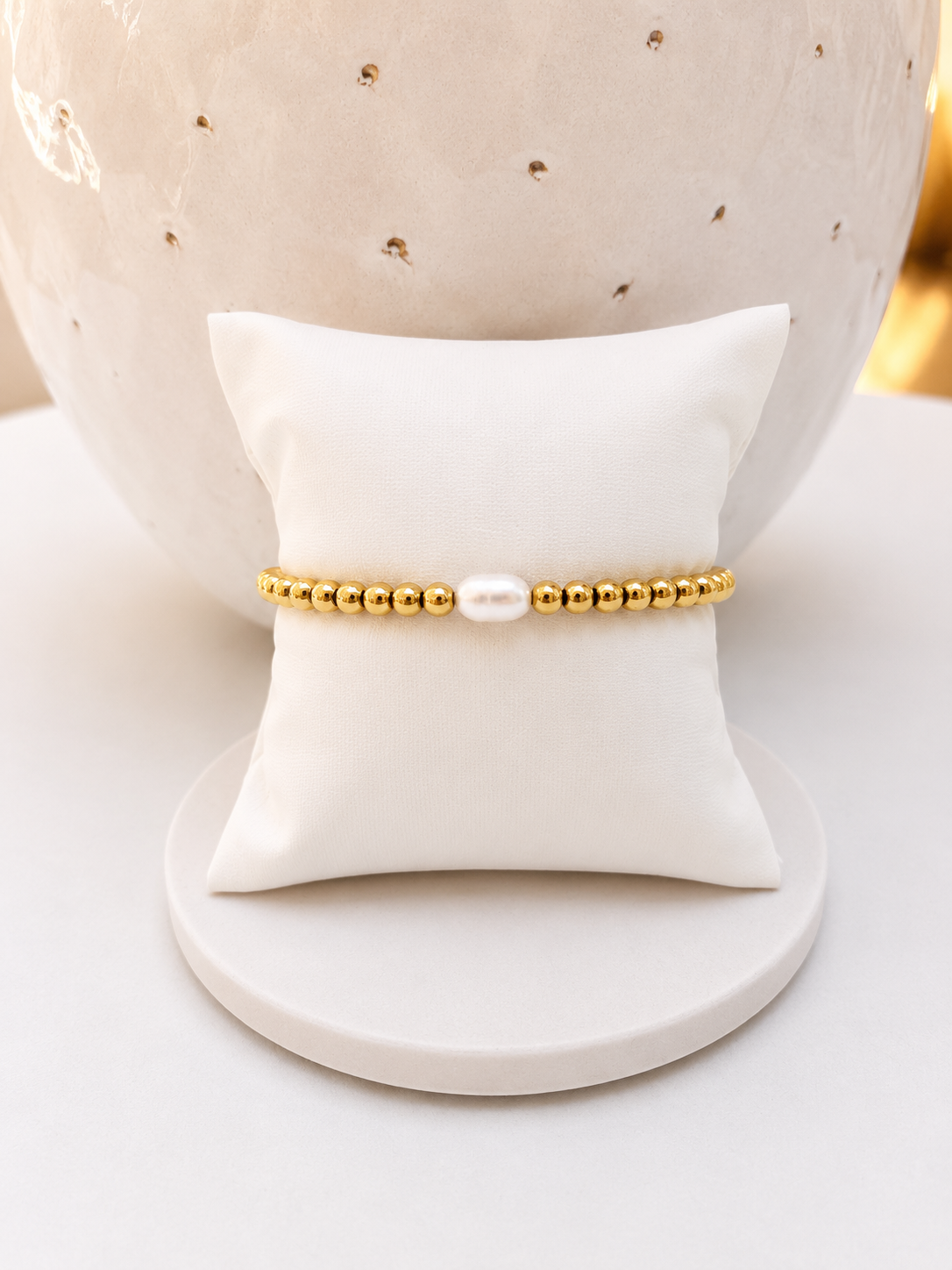 
                  
                    Gold Bead Freshwater Pearl Bracelet
                  
                