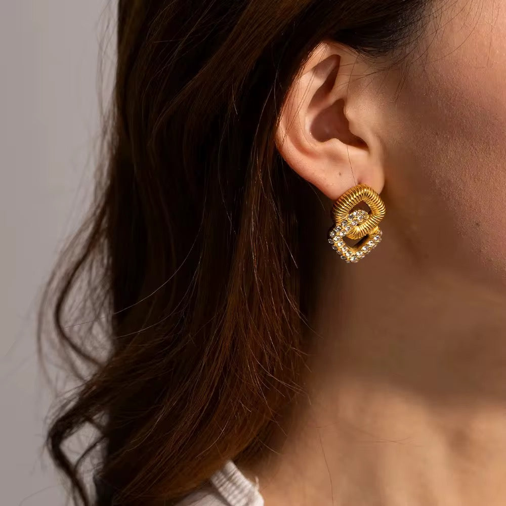 Australian Owned Boho And Mala Gold Plated Under Stainless Steel Statement Earrings Waterproof Tarnish-Free Earrings- Boho Jewellery