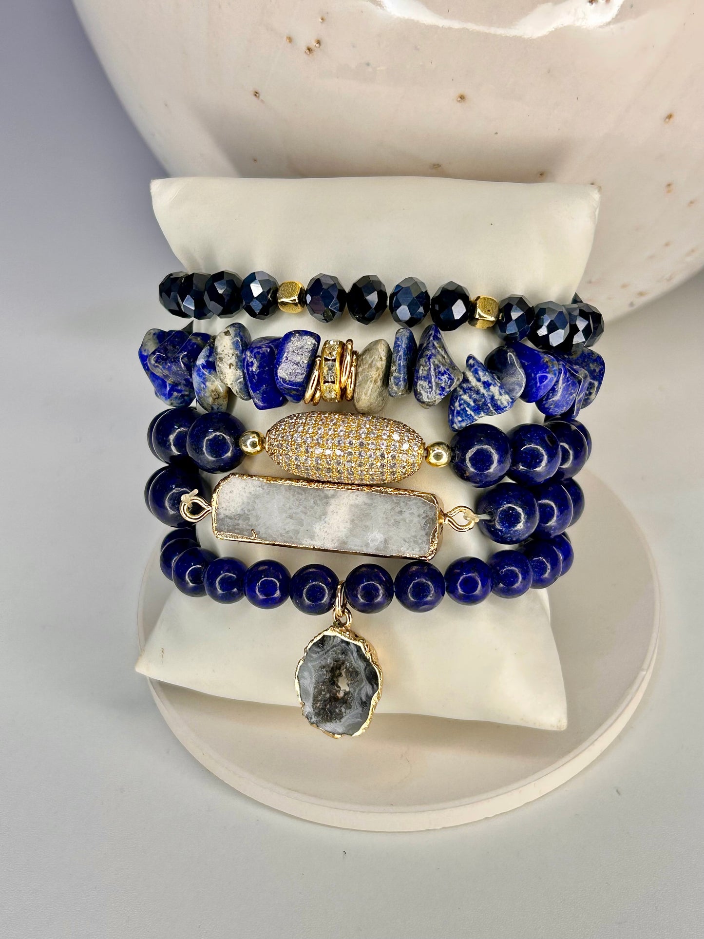 
                  
                    Midnight Majesty Stone Mix Elastic Bracelet Stackable Set
                  
                