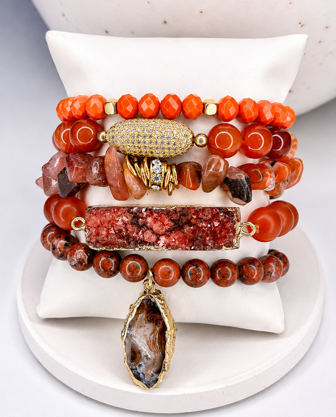 
                  
                    Firelight Stone Mix Elastic Bracelet Stackable Set
                  
                