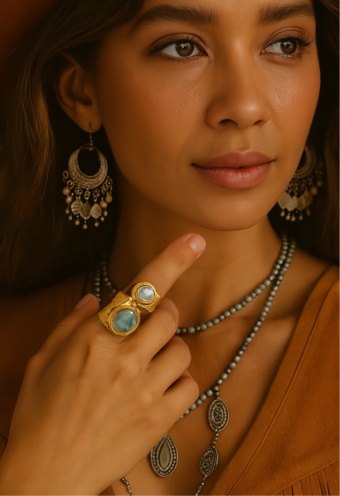 Boho & Mala Freshwater Pearl Wrap Ring