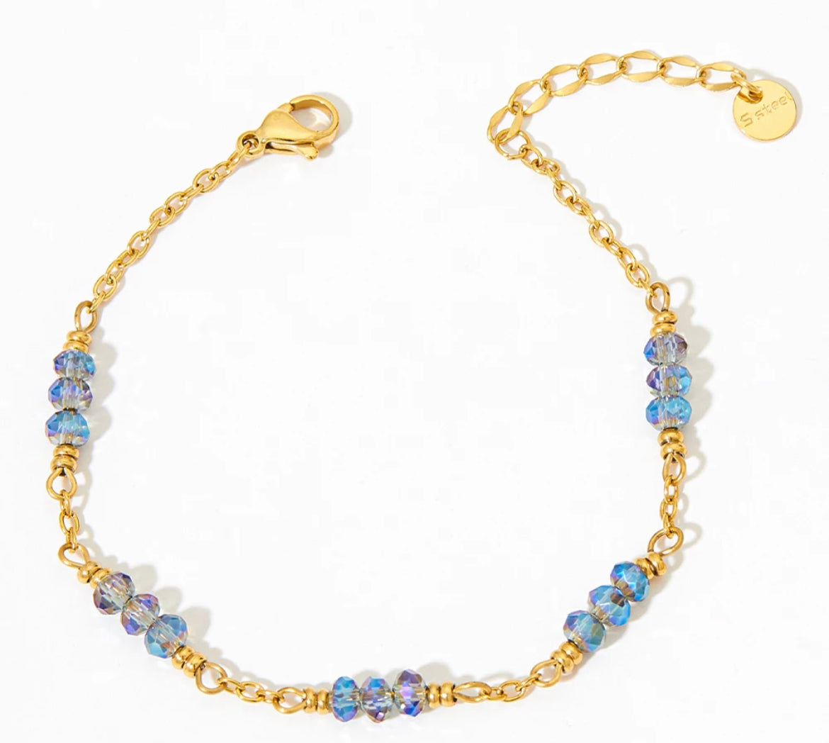 
                  
                    Boho & Mala Blue Beaded Gold Plated / Stainless Steel Bracelet
                  
                