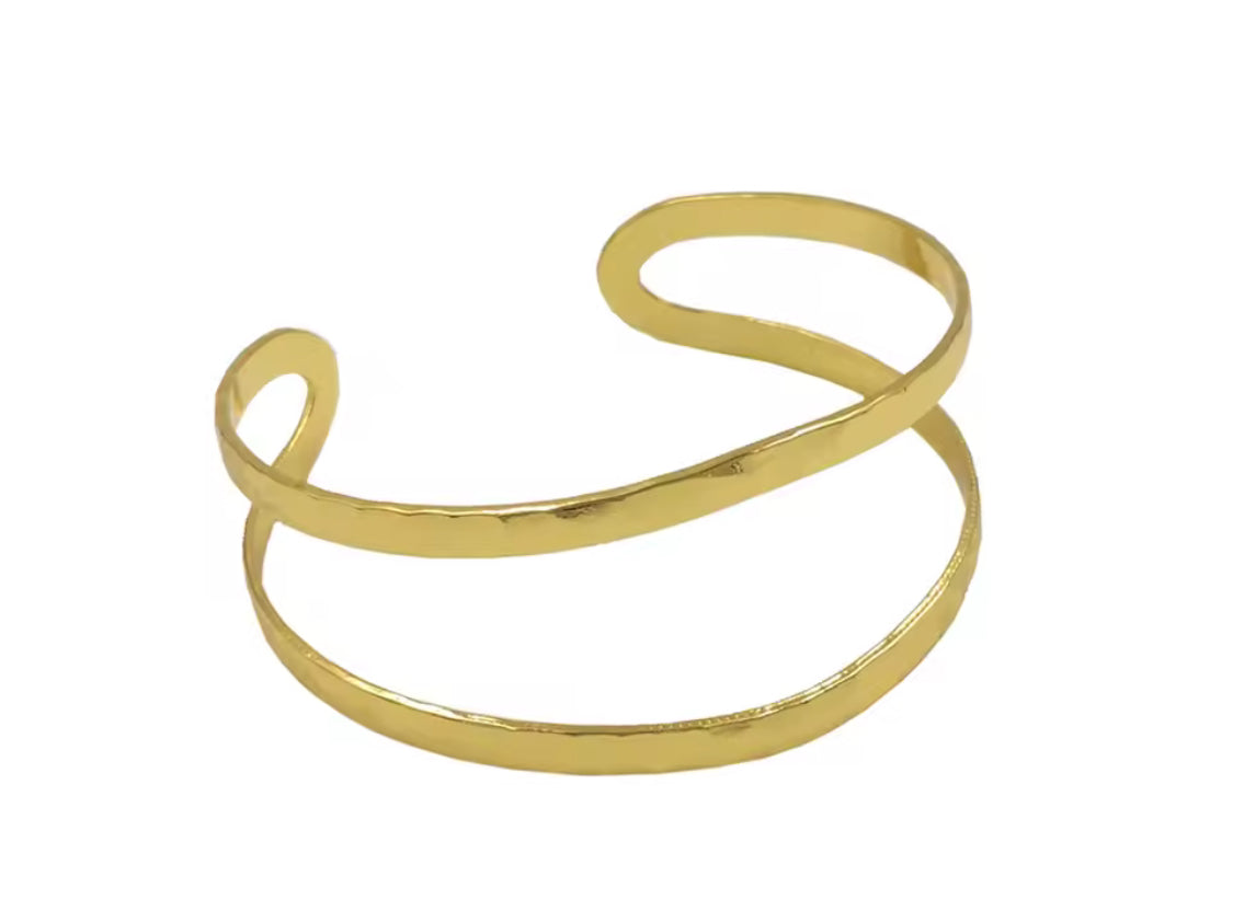 Free Spirit Boho Brass & Gold Cuff Bracelet