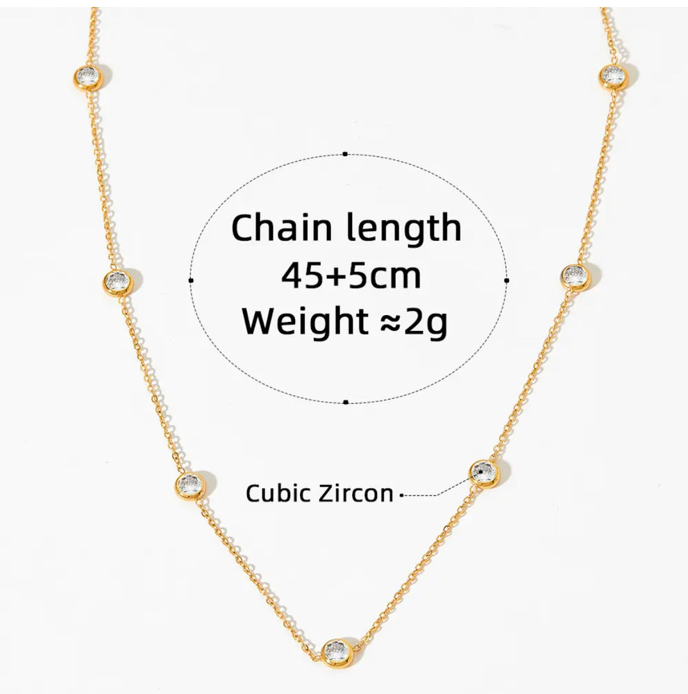
                  
                    Boho & Mala Clear Zirconia Stainless Steel Pendant Necklace
                  
                