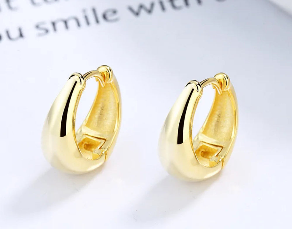 Boho & Mala 18k Gold Plated Thick Hoop Earrings