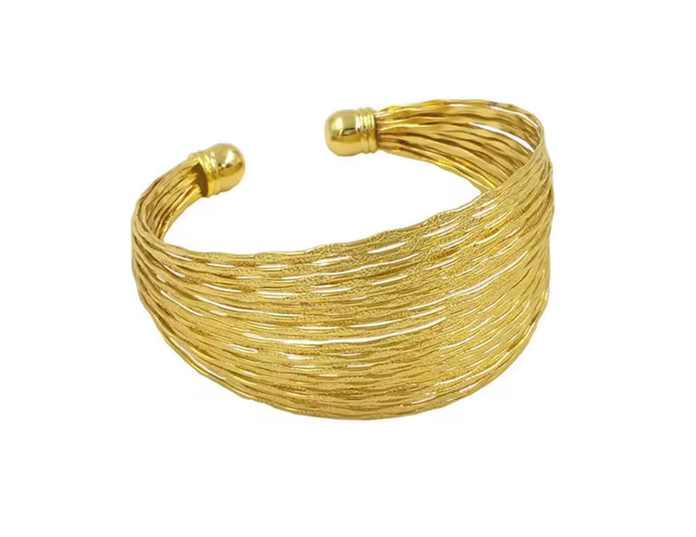 Boho & Mala Brass Cuff Bracelet