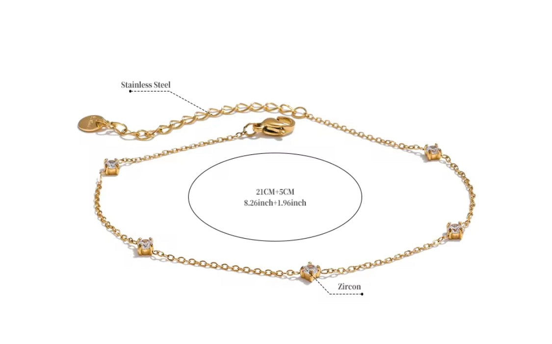 
                  
                    Waterproof Tarnish-Free Dainty Crystal Drop Bracelet
                  
                