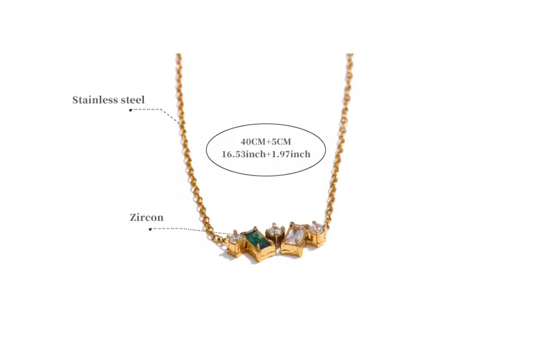 
                  
                    Emerald Glow Bar Necklace
                  
                