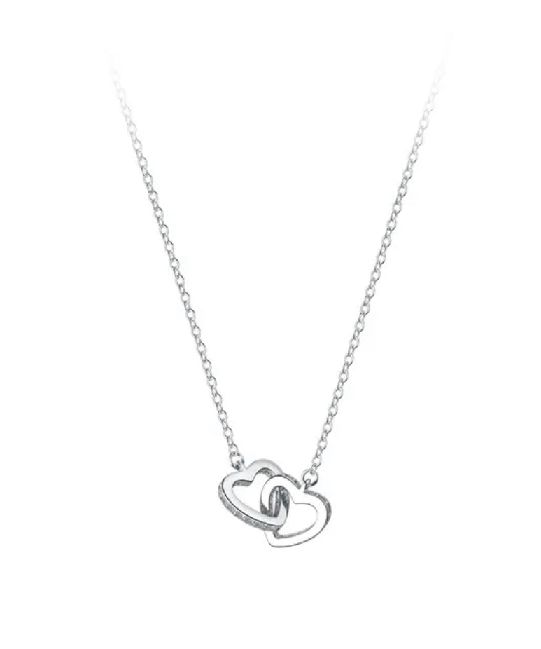 Boho & Mala Heart Sterling Silver Necklace