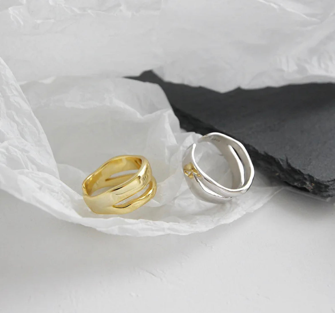 
                  
                    Boho & Mala Double 18k Gold Ring (adjustable)
                  
                