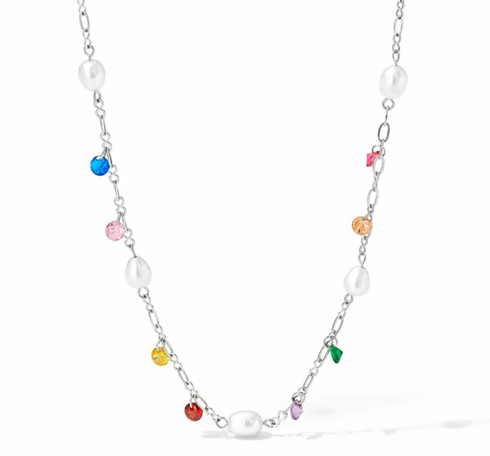 
                  
                    Boho & Mala Colourful Freshwater Pearl Stainless Steel Pendant Necklace
                  
                