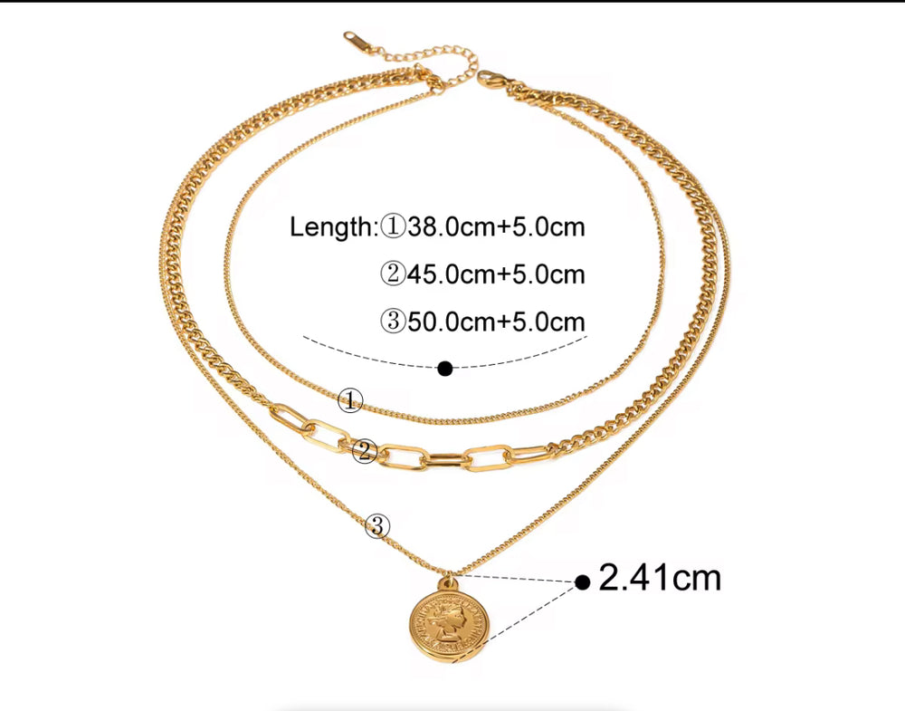 
                  
                    Multi Layer Gold Coin Plated Stainless Steel Waterproof & Tarnish-Free Necklaces- Boho Jewellery For Everyday Wear
                  
                