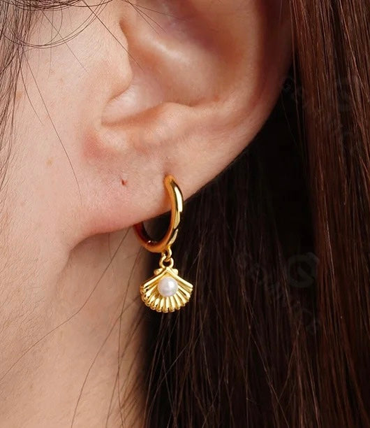 
                  
                    Boho & Mala Huggies 18k Gold Plated Pearl Hoop Earring
                  
                