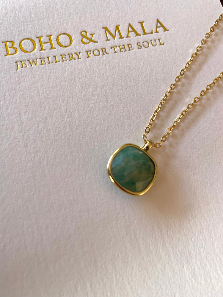 
                  
                    Boho & Mala Amazonite 18inch Chain Gold Plated Pendant Necklace
                  
                