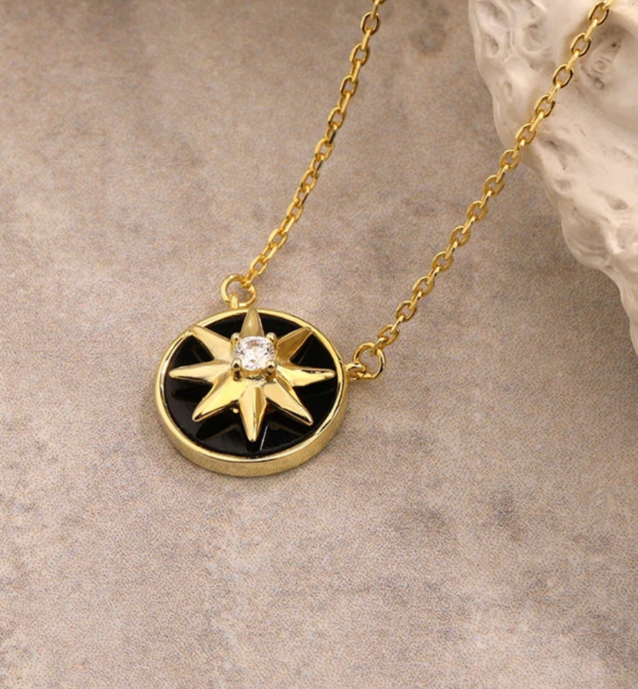
                  
                    Boho & Mala Black Star 18k Gold Plated Necklace
                  
                