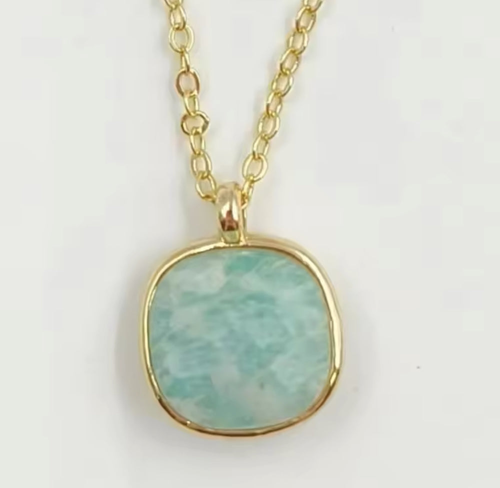 
                  
                    Boho & Mala Amazonite 18inch Chain Gold Plated Pendant Necklace
                  
                