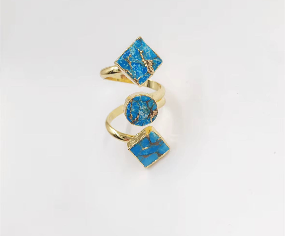 Boho & Mala Triple Stone Statement Ring