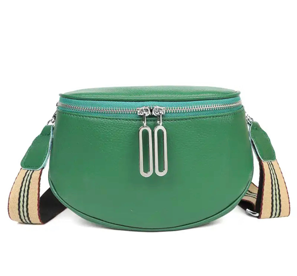 Boho & Mala Crossbody Leather Bag- Green B1019