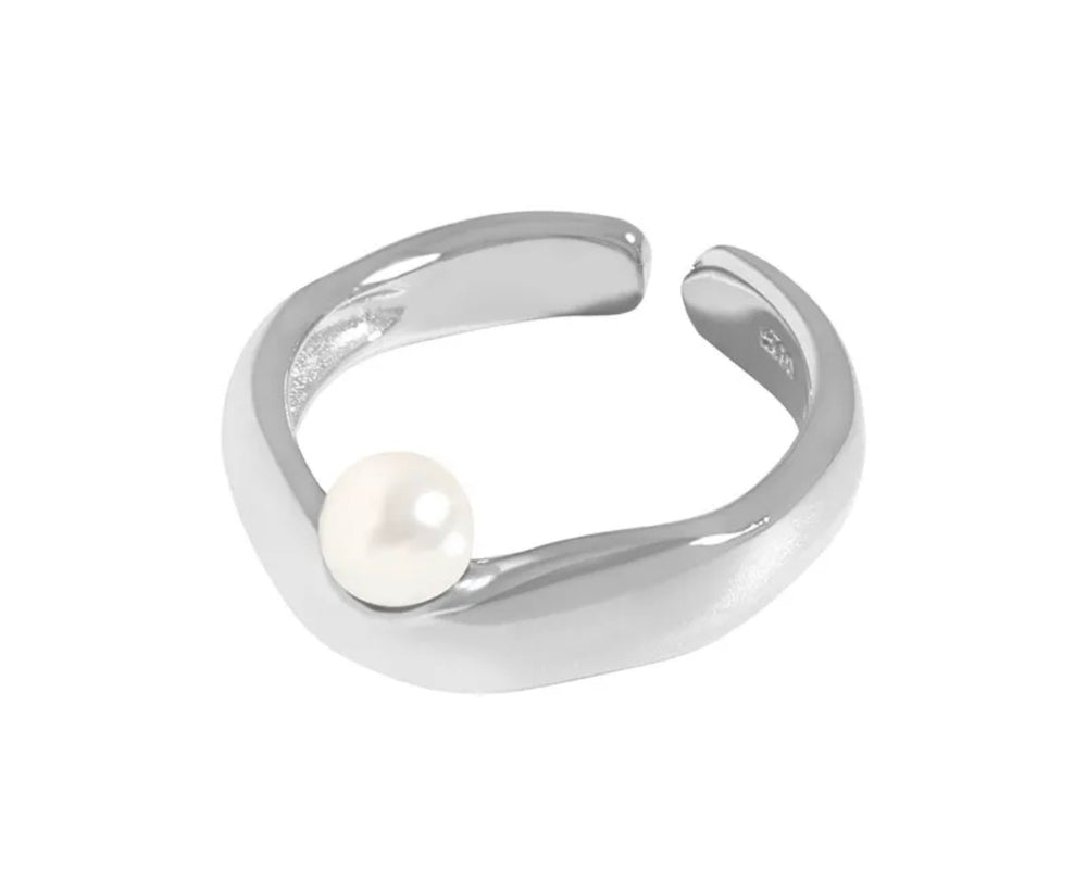 Boho & Mala Pearl Sterling Silver Ring (adjustable)