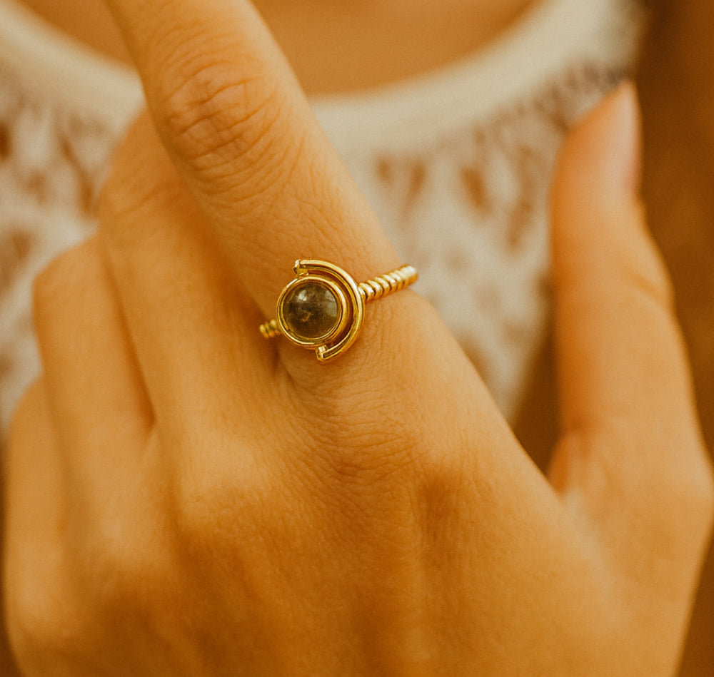 Boho & Mala Laborite Gold Plated Ring