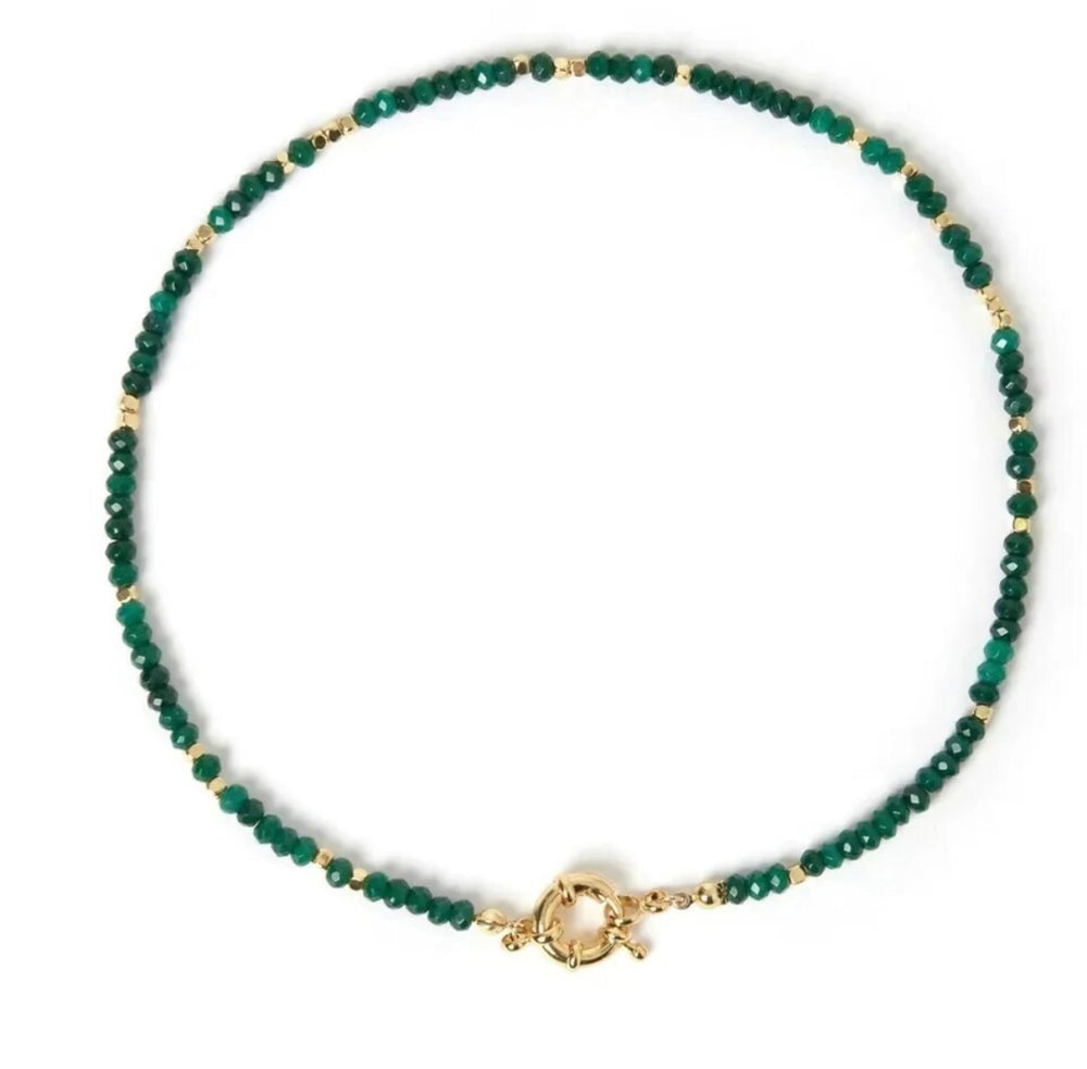 Boho & Mala Green Mini Gemstone Beaded Necklace