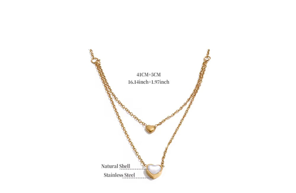 
                  
                    Pearl Heart Layered Necklace
                  
                