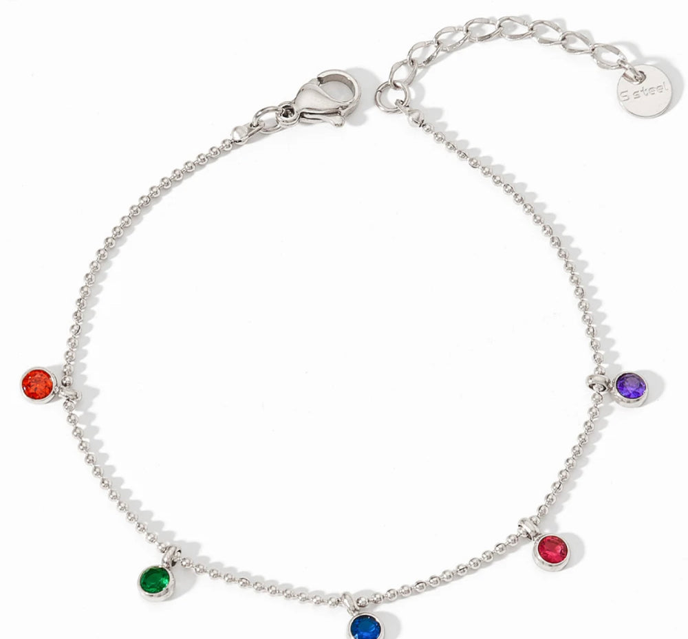 Boho & Mala Colorful Stainless Steel Anklet