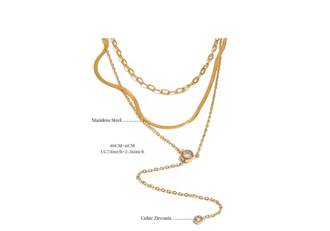 
                  
                    Golden Layered Drop Necklace
                  
                