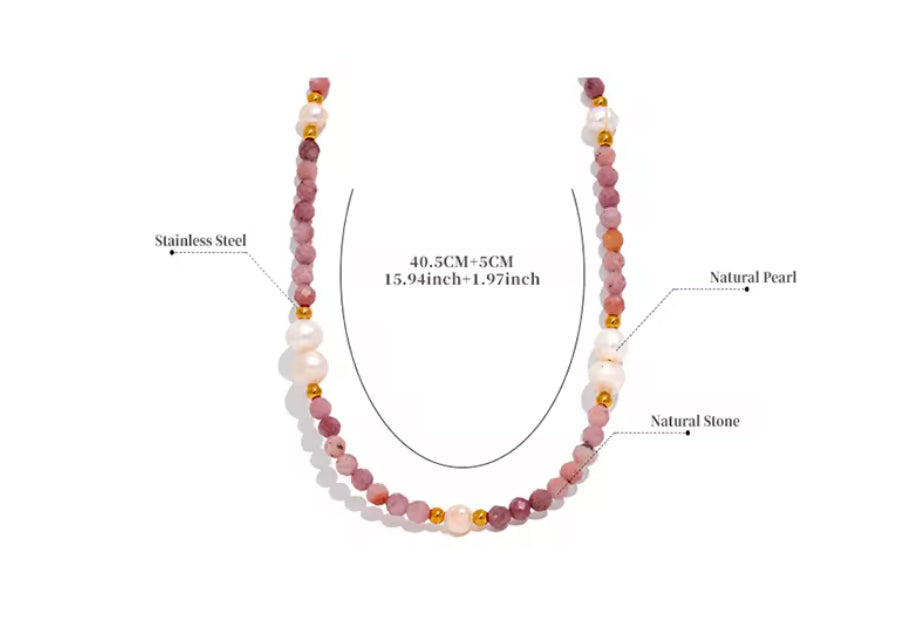 
                  
                    Gold Plated Freshwater Pearl & Natural Stone Stainless Steel Waterproof & Tarnish-Free Necklaces- Boho Jewellery For Everyday Wear
                  
                