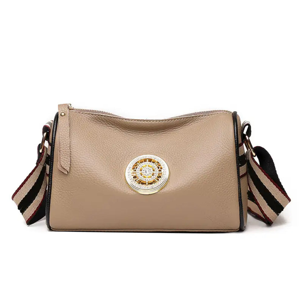 Boho & Mala Crossbody Leather Bag- Tan B1015