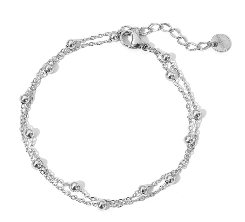 Boho & Mala Double Stainless Steel Anklet