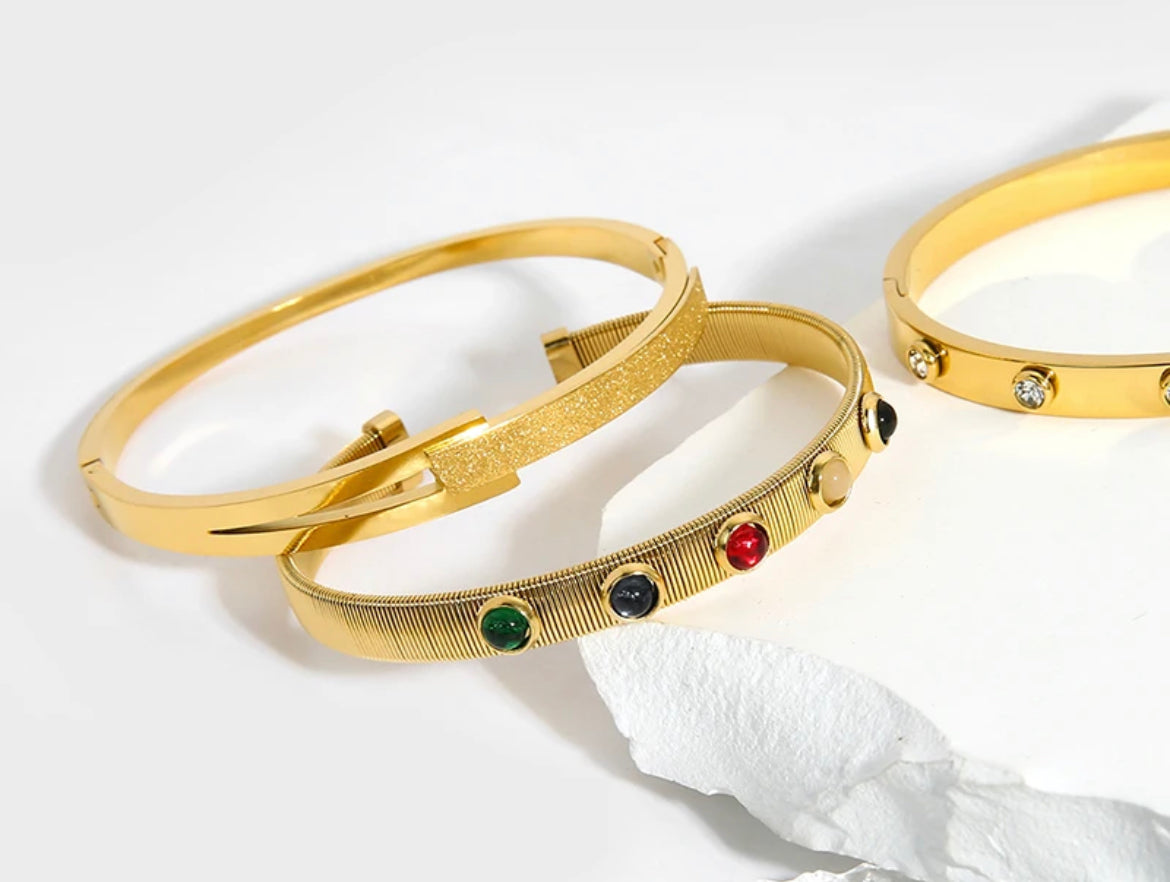 
                  
                    Boho & Mala Colourful Gold Cuff Bracelet
                  
                