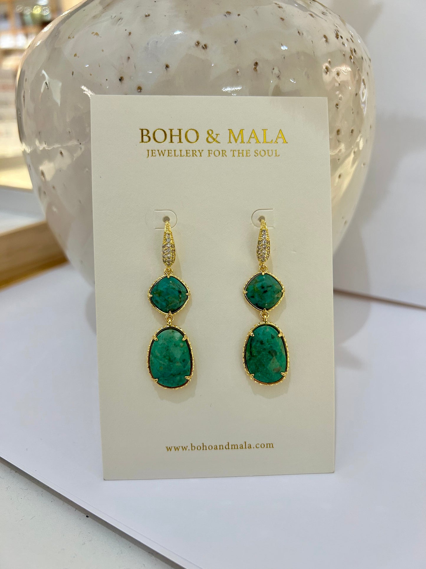 
                  
                    African Turquoise Amara Earrings
                  
                