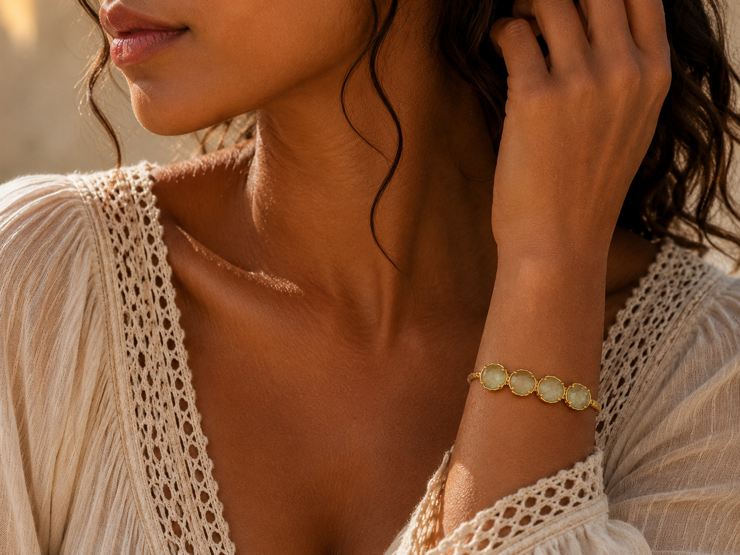 
                  
                    Prehnite Laguna Cuff Bracelet
                  
                