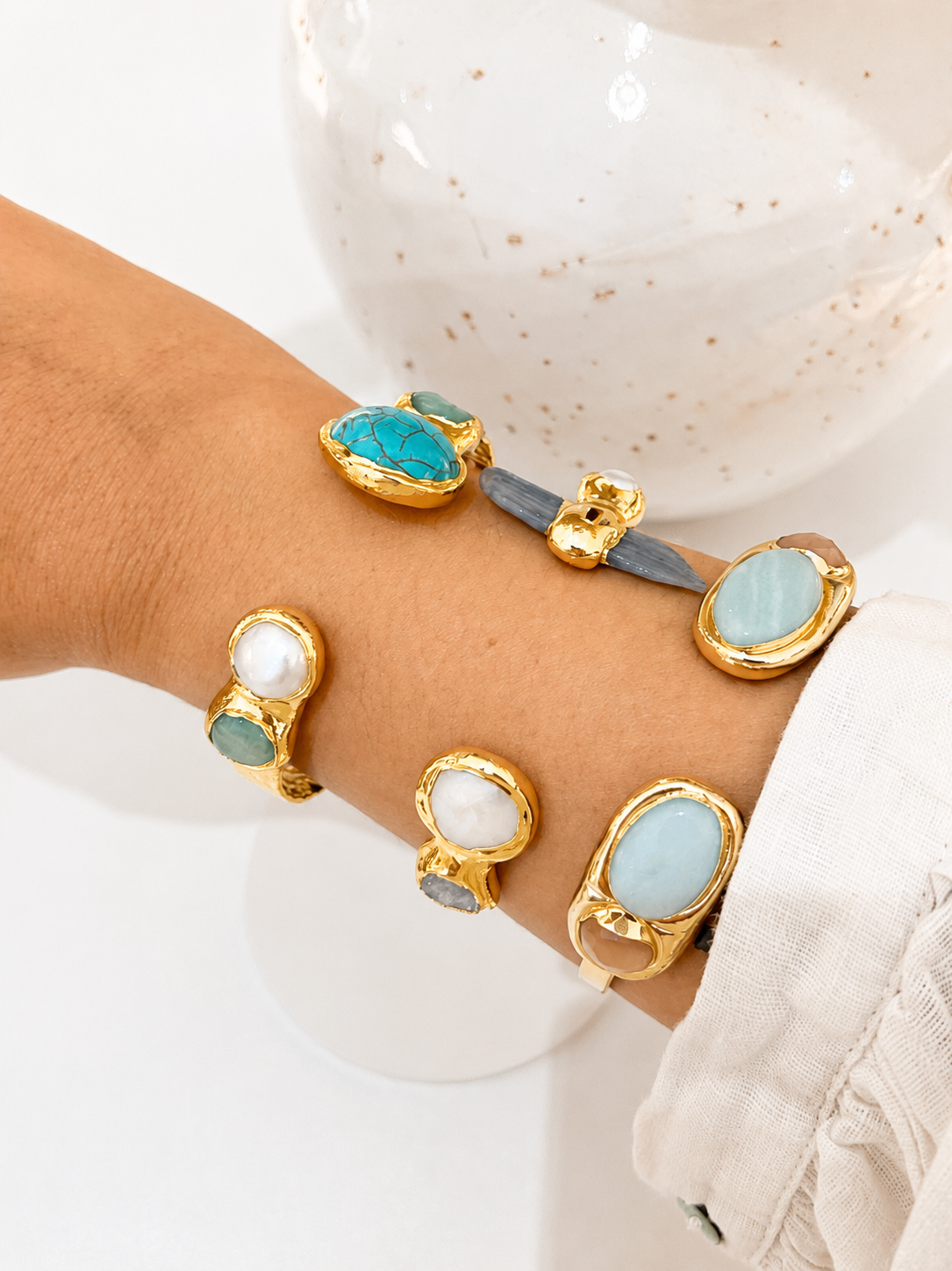 
                  
                    Calypso Mixed Stone & Fresh Water Pearl Cuff
                  
                