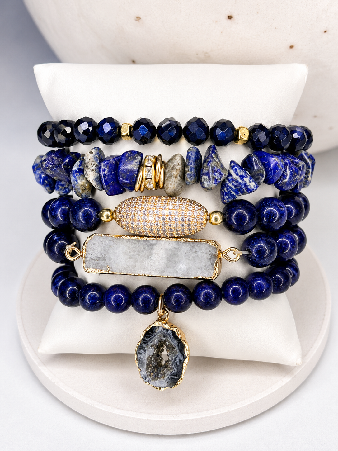 
                  
                    Midnight Majesty Stone Mix Elastic Bracelet Stackable Set
                  
                