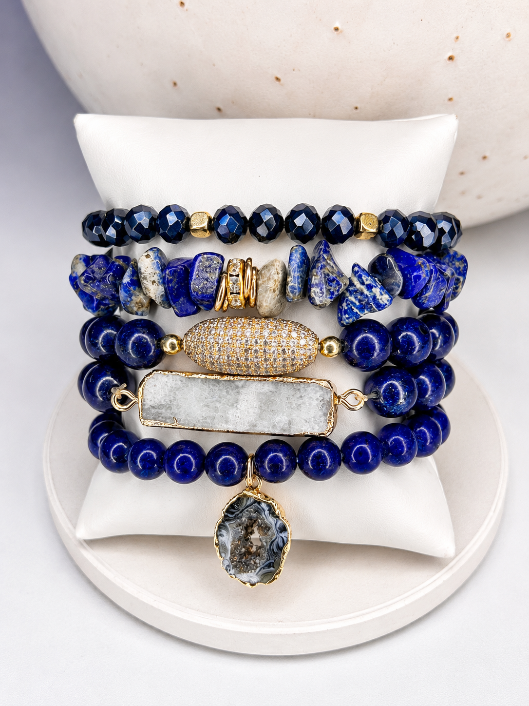 
                  
                    Midnight Majesty Stone Mix Elastic Bracelet Stackable Set
                  
                