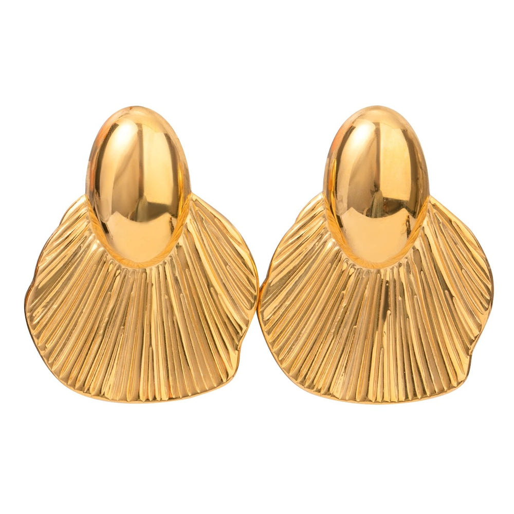 Boho & Mala Stainless Steel Gold Plated Stud Earrings