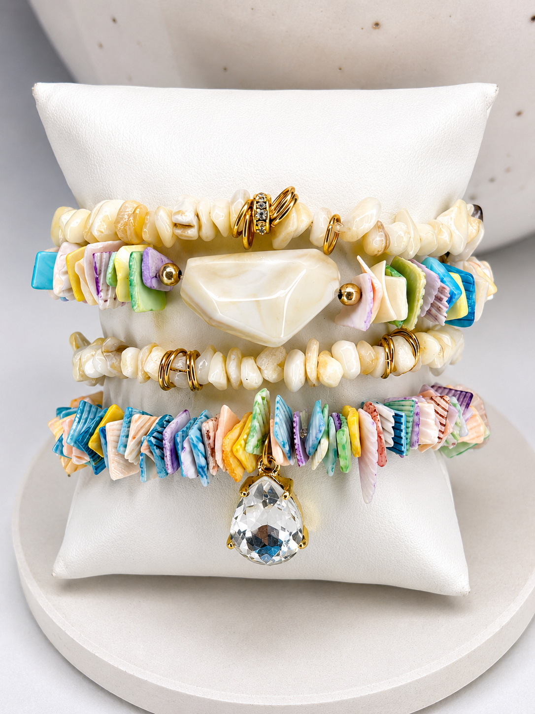 
                  
                    Seashell Festival Stone Mix Elastic Bracelet Stackable Set
                  
                