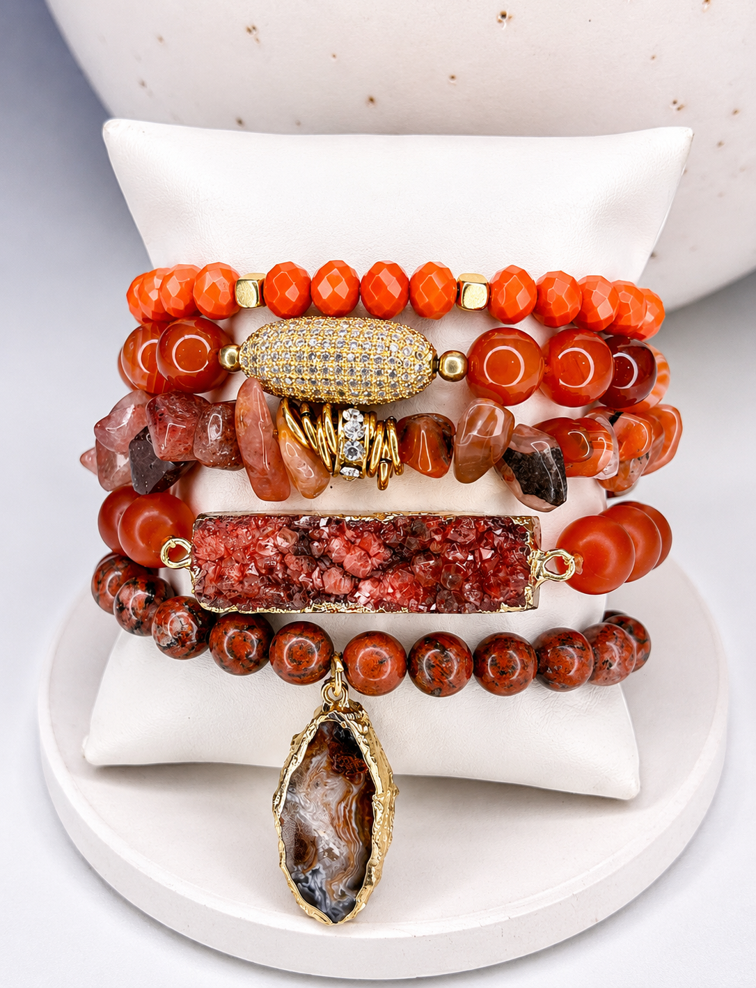 
                  
                    Firelight Stone Mix Elastic Bracelet Stackable Set
                  
                