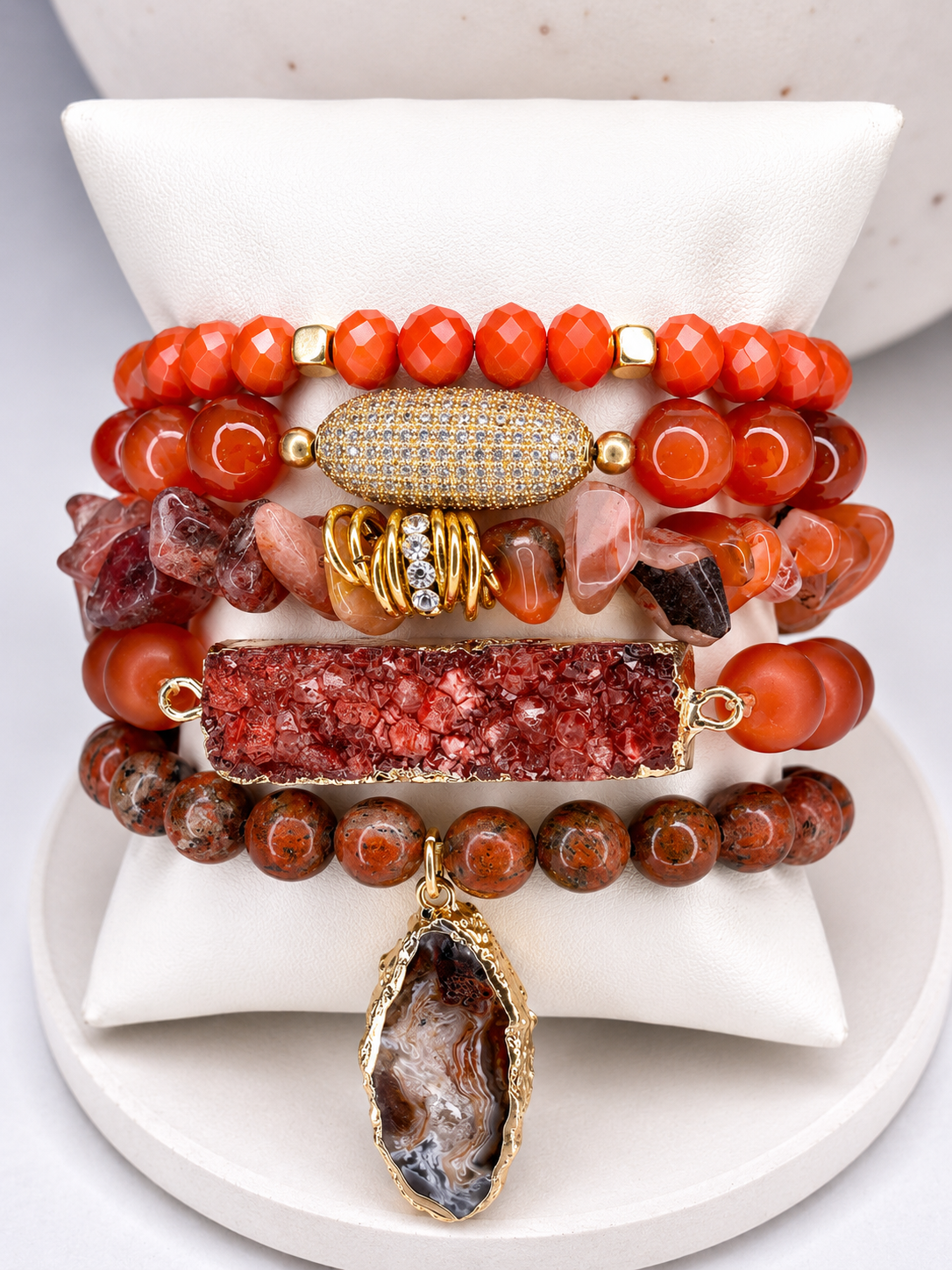 
                  
                    Firelight Stone Mix Elastic Bracelet Stackable Set
                  
                