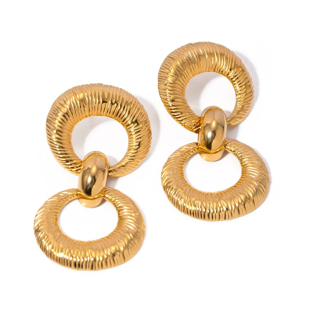 Boho & Mala Stainless Steel Gold Plated Stud Earrings