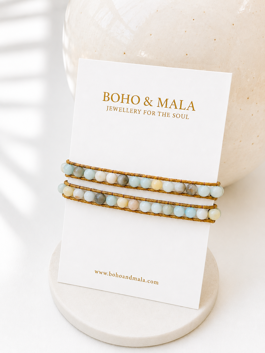 Handmade Amazonite Mixed Natural Stone Wrap Bracelet