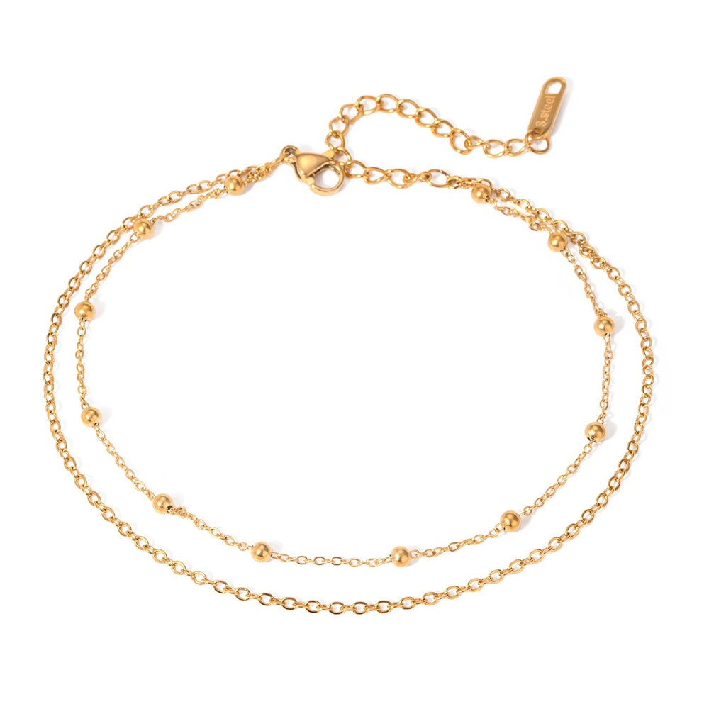 Boho & Mala 18K Gold / Stainless Steel Anklet