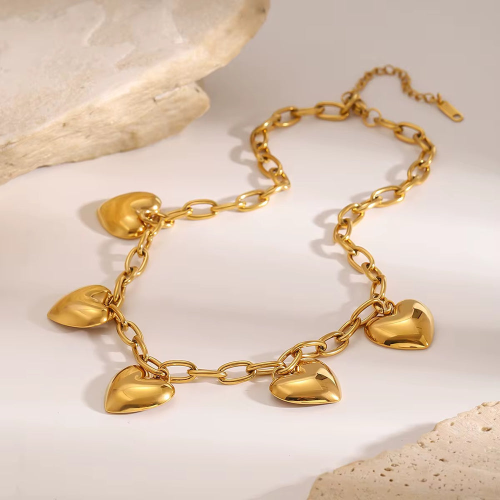 
                  
                    Boho & Mala Heart Stainless Steel/18k Gold Plated Pendant Necklace
                  
                