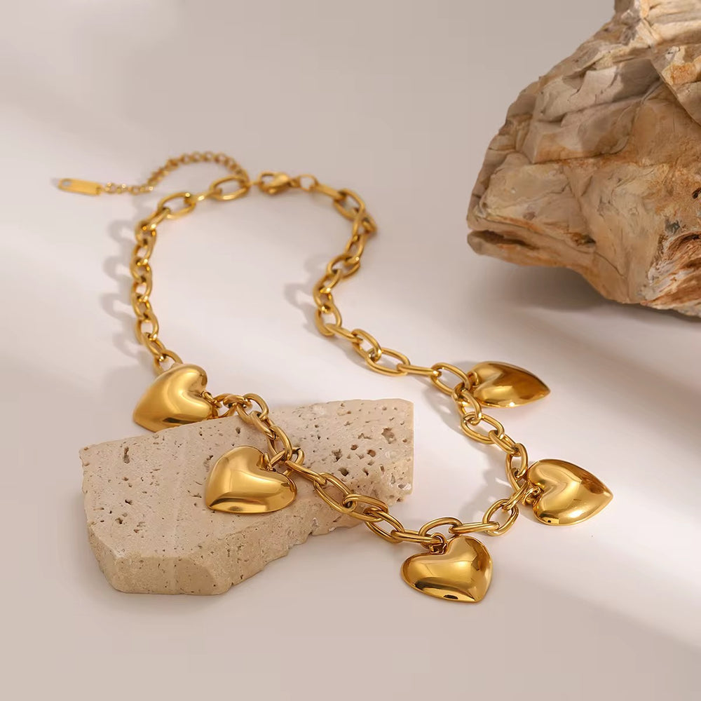 
                  
                    Boho & Mala Heart Stainless Steel/18k Gold Plated Pendant Necklace
                  
                
