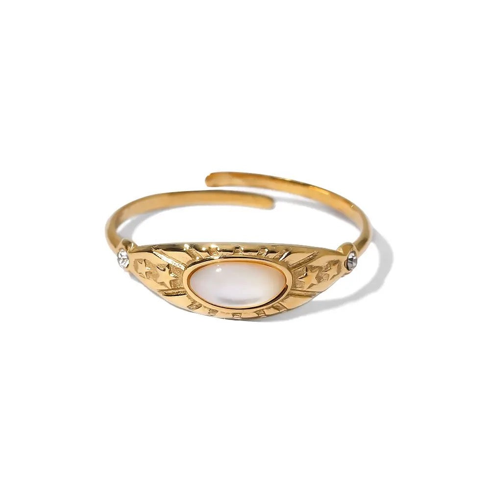 Boho & Mala 18k Gold Ring Stainless Steel (adjustable)