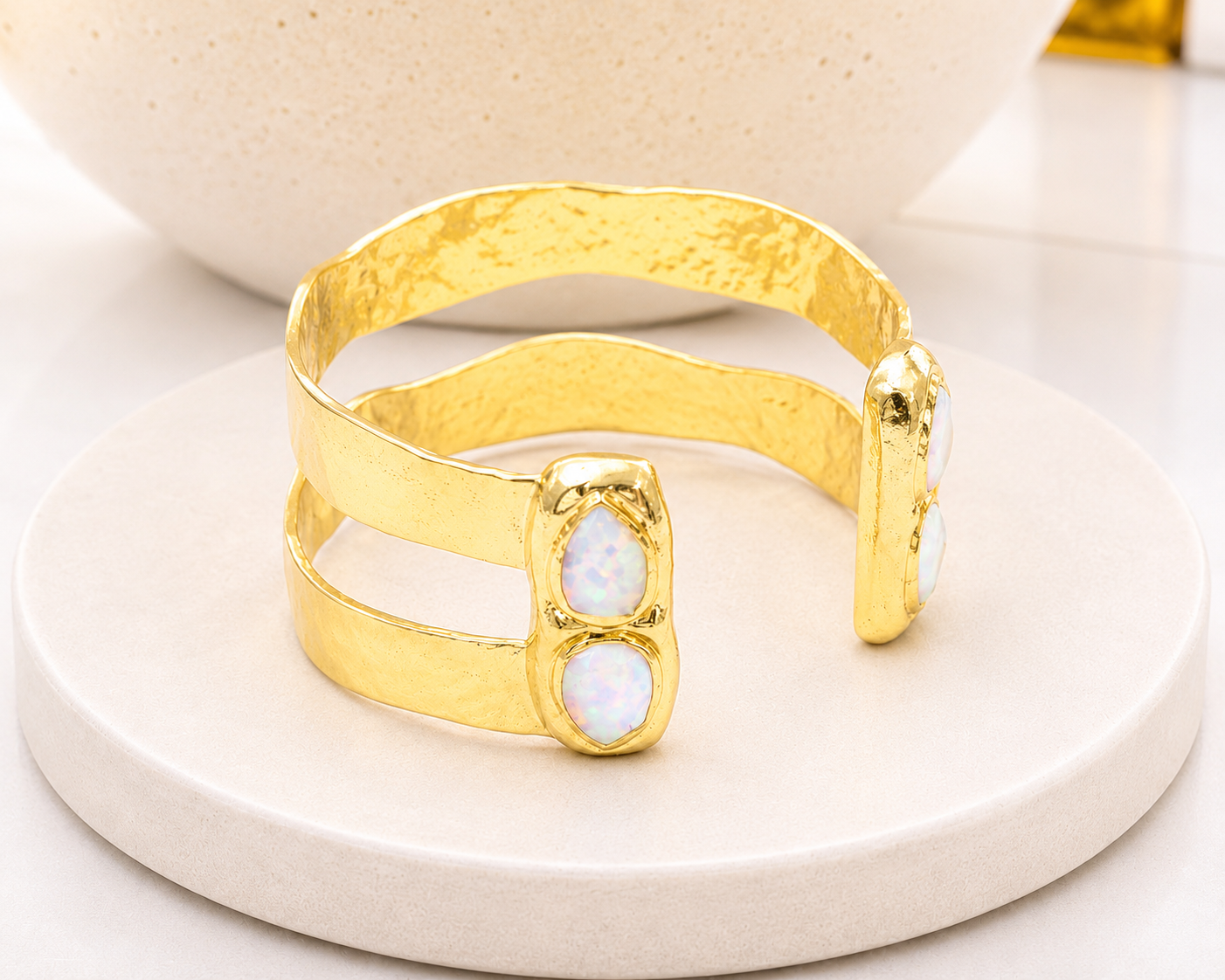 
                  
                    Free Spirit Boho Brass & Gold Freshwater Pearl Cuff Bracelet
                  
                